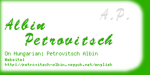 albin petrovitsch business card